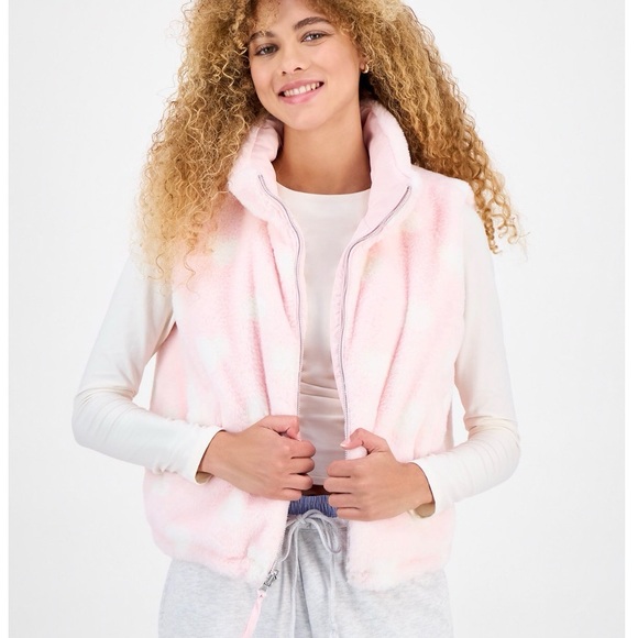 Sincerly Jules Jackets & Blazers - Sincerely Jules Pink Tie-Dye Sherpa Vest